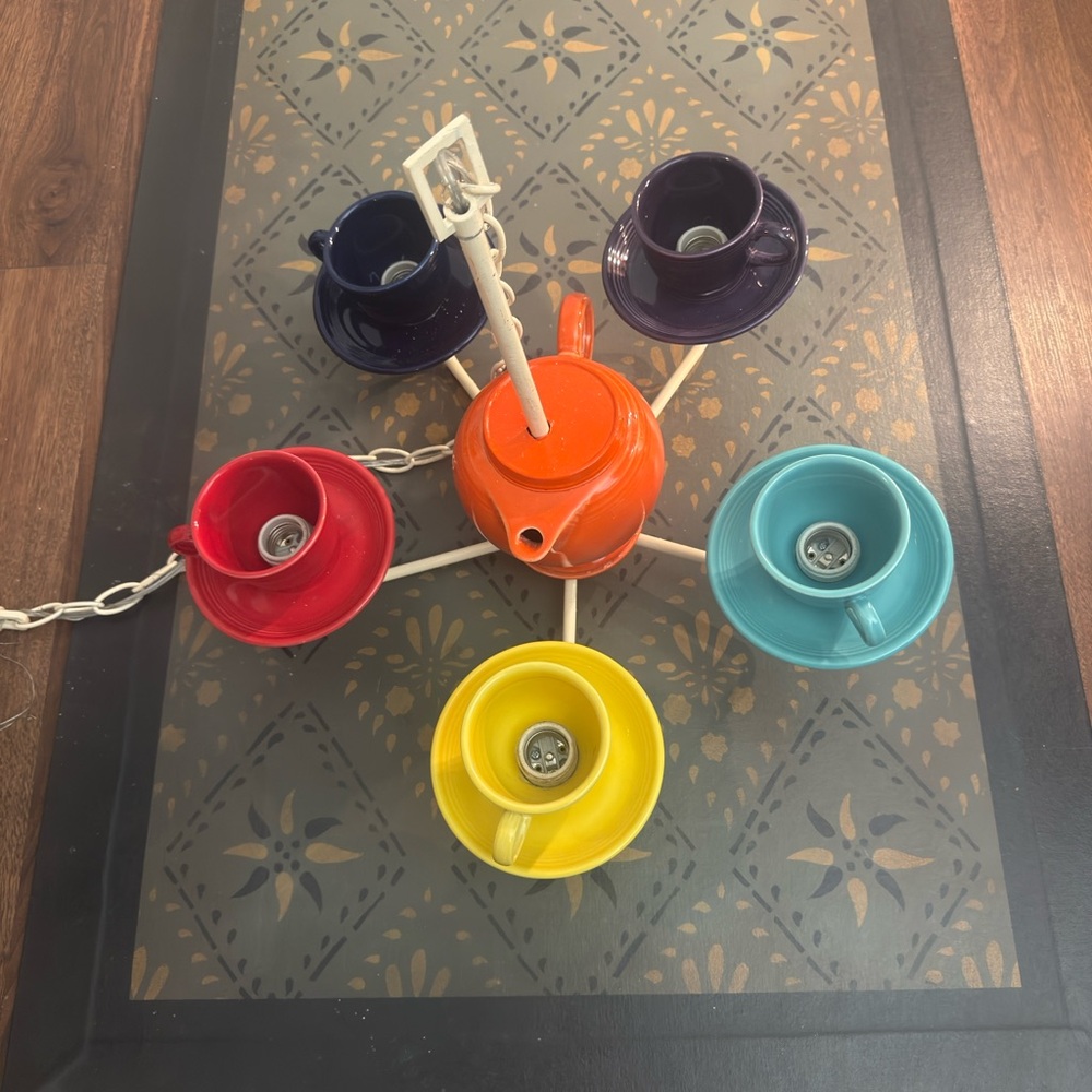 Handmade Fiestaware chandelier